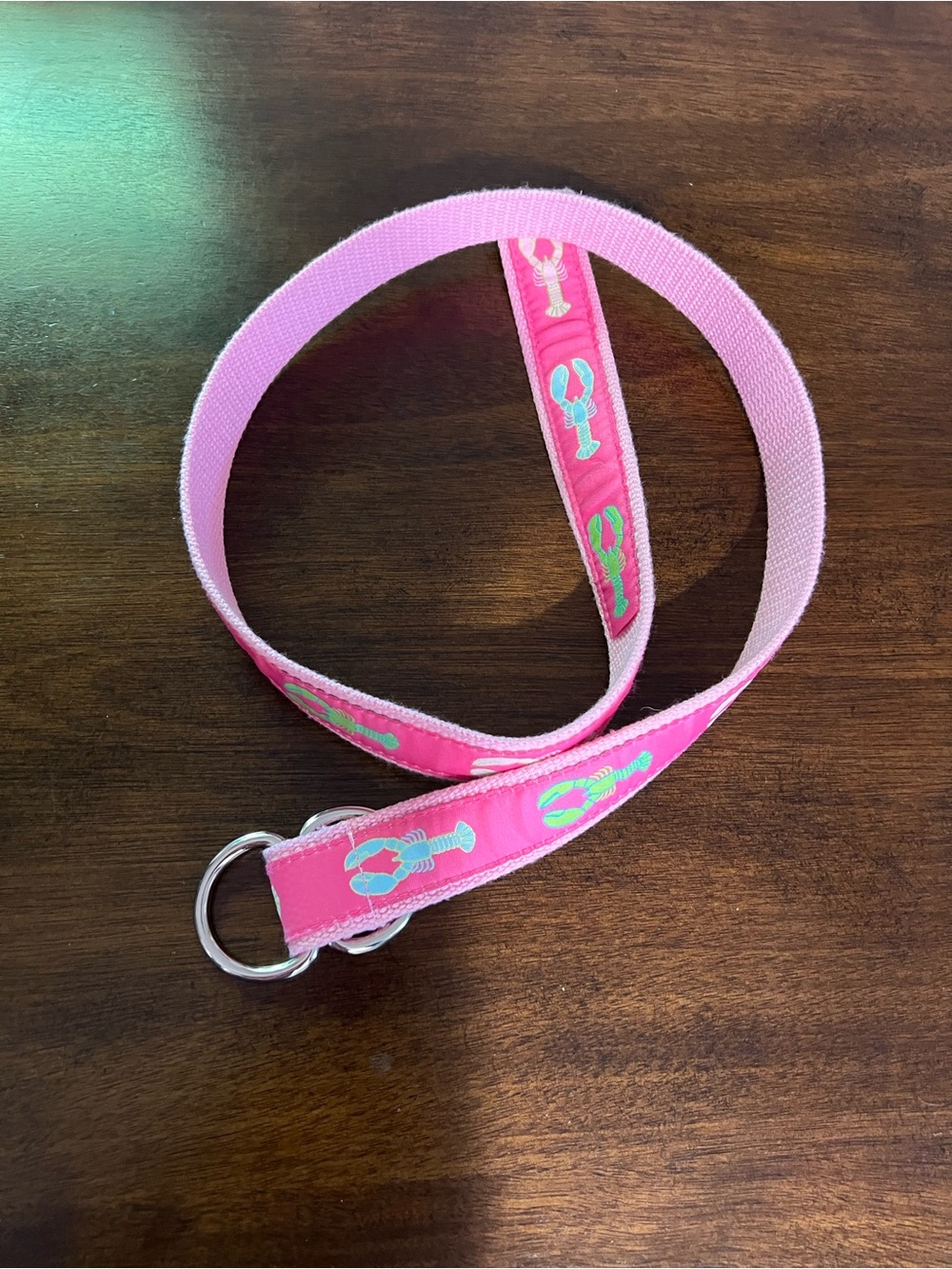 Liz Claiborne Pink Belt with Colorful Lobster Trim